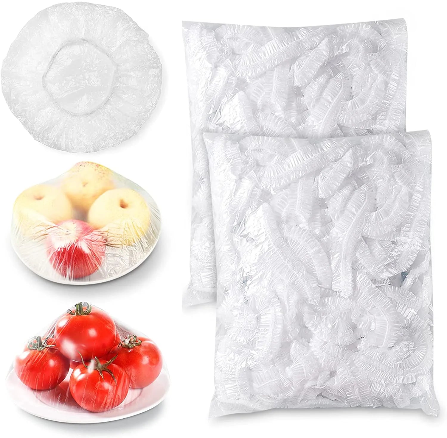 LIDEYE Lot de 100 sacs de conservation élastiques pour aliments -  Couvercles élastiques et réglables - Pour bols en plastique - Pour plats à  punch : : Cuisine et Maison